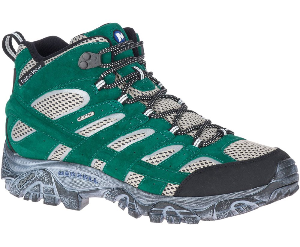 Merrell Hiking Boots Green - Moab 2 Mid Waterproof X Outdoor Voices - Mens 68MCASFEX